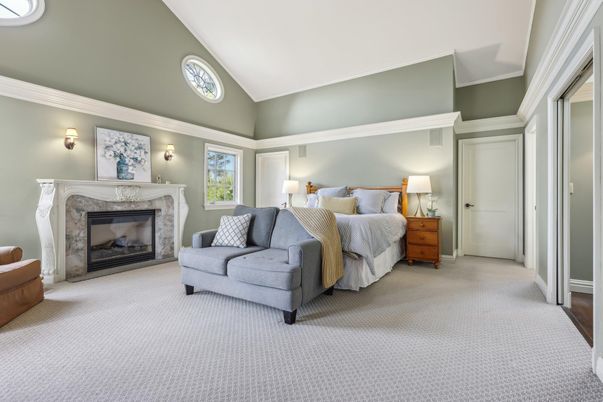 Bedroom, Fireplace, Interior