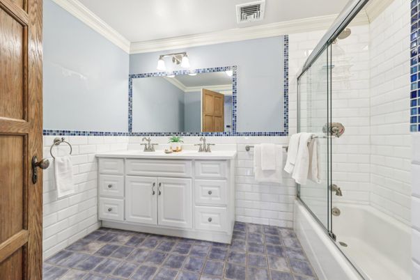Bathroom, Dual Sink Vanities, Glass Shower, Interior