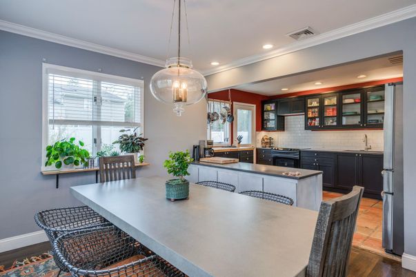 Dining room, Interior, Kitchen, Pendant Lights, Recessed Lighting