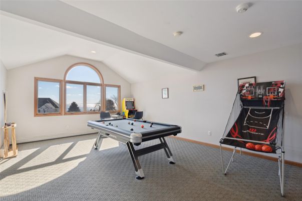 Billiard Table, Game Room, Interior, Recessed Lighting