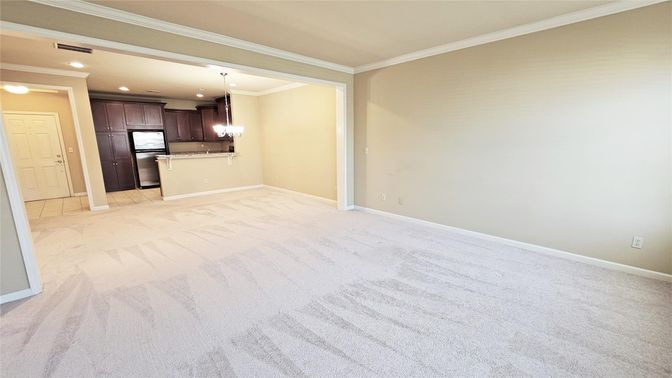 Empty room, Interior, Kitchen, Pendant Lights, Recessed Lighting