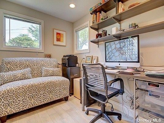 Home Office, Interior, Recessed Lighting, Wood Texture Flooring