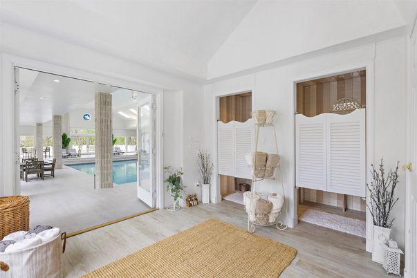Interior, Pool, Recessed Lighting, Wood Texture Flooring