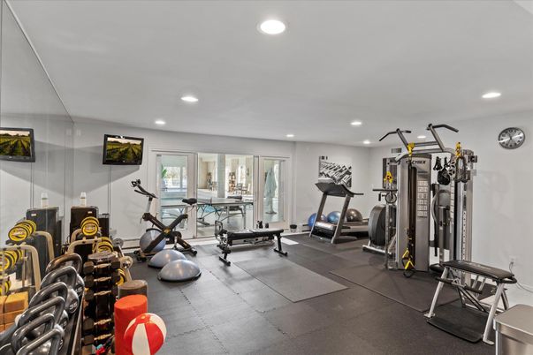Fitness Equipment, Gym, Interior, Recessed Lighting