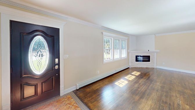 Empty room, Fireplace, Interior, Wood Texture Flooring