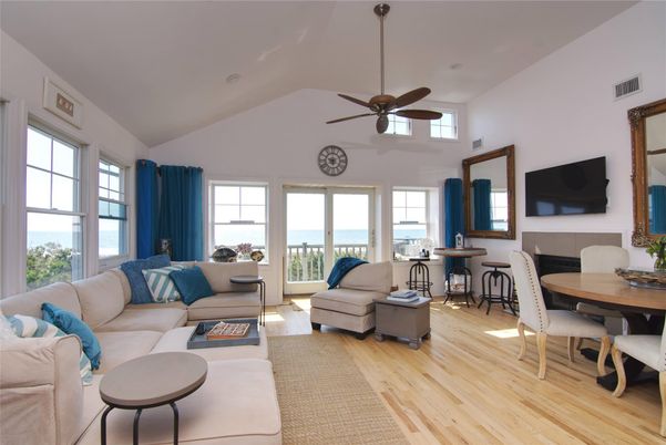 Dining room, Fireplace, Interior, Living room, Water, Wood Texture Flooring