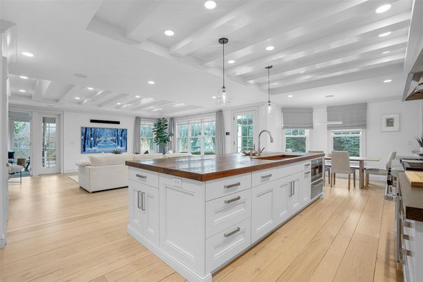 Dining room, Interior, Kitchen, Living room, Pendant Lights, Recessed Lighting, Wood Texture Flooring