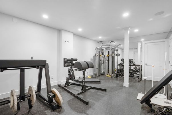 Fitness Equipment, Gym, Interior, Recessed Lighting
