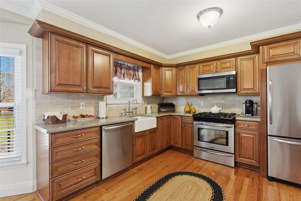 Interior, Kitchen, Stainless Steel Appliances, Wood Texture Flooring