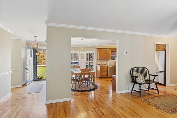 Dining room, Interior, Kitchen, Pendant Lights, Wood Texture Flooring