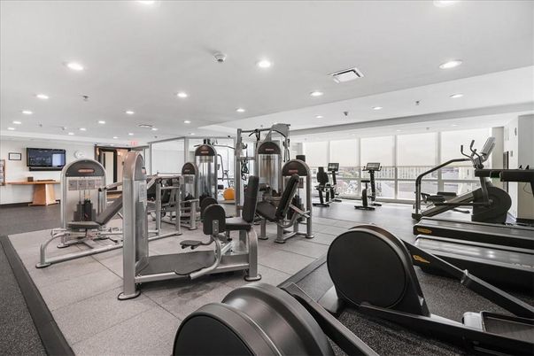Fitness Equipment, Gym, Interior, Recessed Lighting