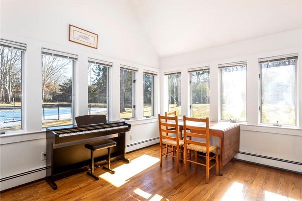 Dining room, Interior, Piano, Water, Wood Texture Flooring