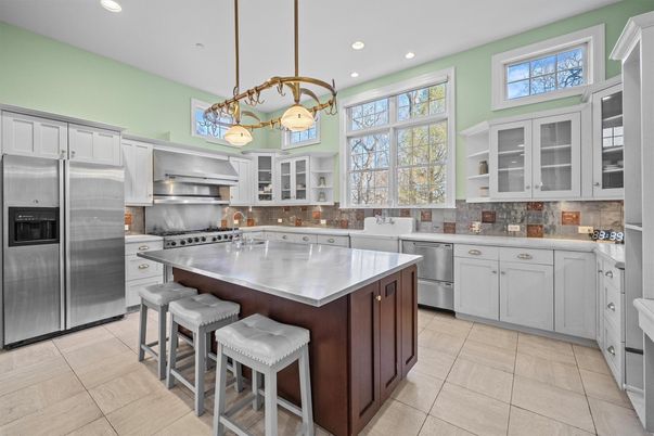 Interior, Kitchen, Pendant Lights, Recessed Lighting, Stainless Steel Appliances
