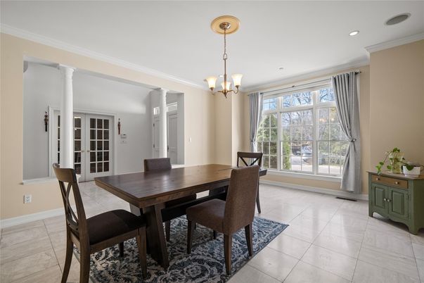 Chandelier, Dining room, Interior, Recessed Lighting