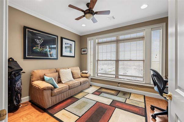 Home Office, Interior, Living room, Recessed Lighting, Wood Texture Flooring
