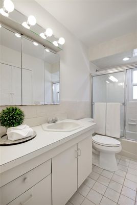 Bathroom, Dual Sink Vanities, Glass Shower, Interior