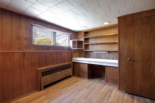 Interior, Recessed Lighting, Wood Texture Flooring, Wooden Walls