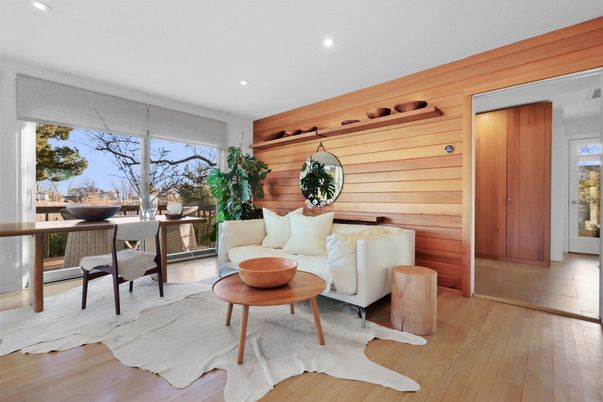 Home Office, Interior, Recessed Lighting, Wood Texture Flooring, Wooden Walls