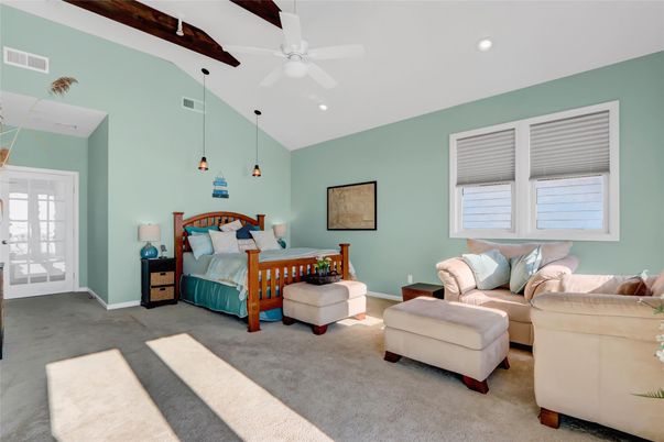 Bedroom, Interior, Pendant Lights, Recessed Lighting