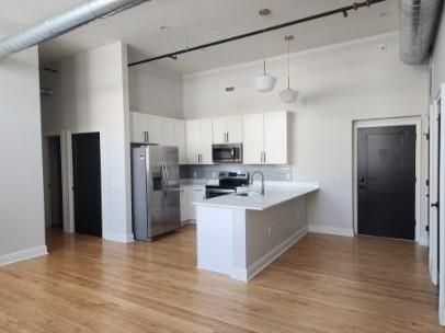 Interior, Kitchen, Pendant Lights, Stainless Steel Appliances, Wood Texture Flooring