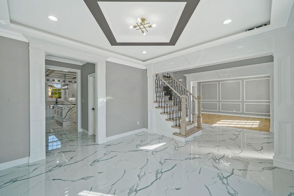 Empty room, Interior, Marble, Recessed Lighting