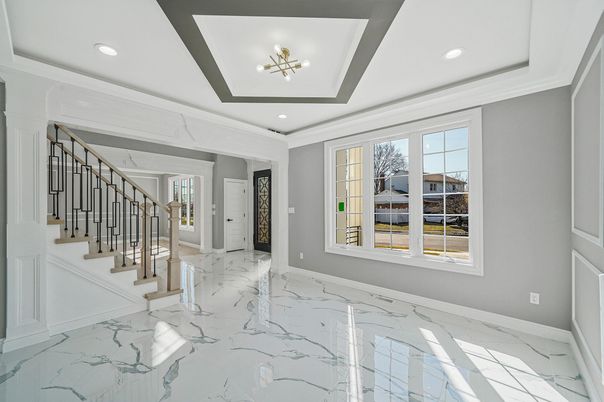 Empty room, Interior, Marble, Recessed Lighting