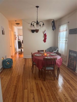 Chandelier, Dining room, Interior, Wood Texture Flooring