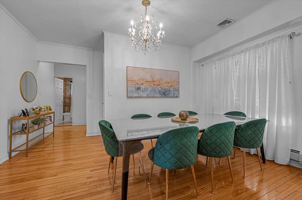 Chandelier, Dining room, Interior, Wood Texture Flooring