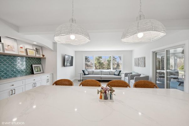 Dining room, Interior, Kitchen, Living room, Pendant Lights