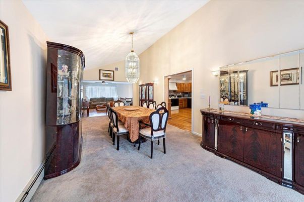 Dining room, Interior, Kitchen, Pendant Lights, Wood Texture Flooring
