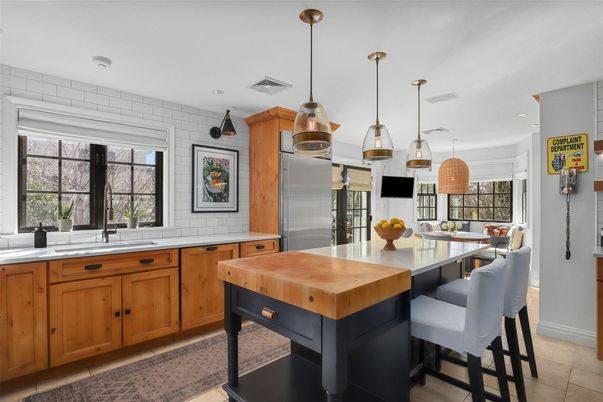 Interior, Kitchen, Pendant Lights, Recessed Lighting, Stainless Steel Appliances