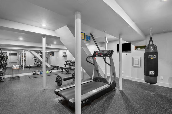 Fitness Equipment, Gym, Interior, Recessed Lighting