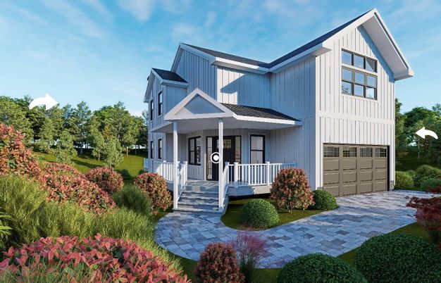 Attached, Exterior, Facade, Farmhouse