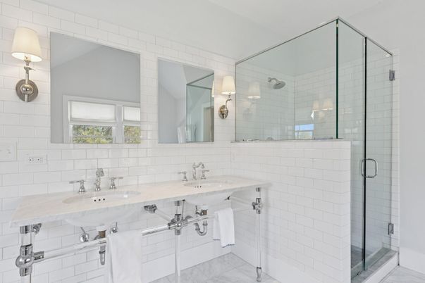 Bathroom, Dual Sink Vanities, Glass Shower, Interior