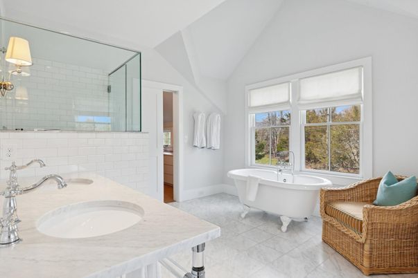 Bathroom, Dual Sink Vanities, Free Standing Baths, Glass Shower, Interior