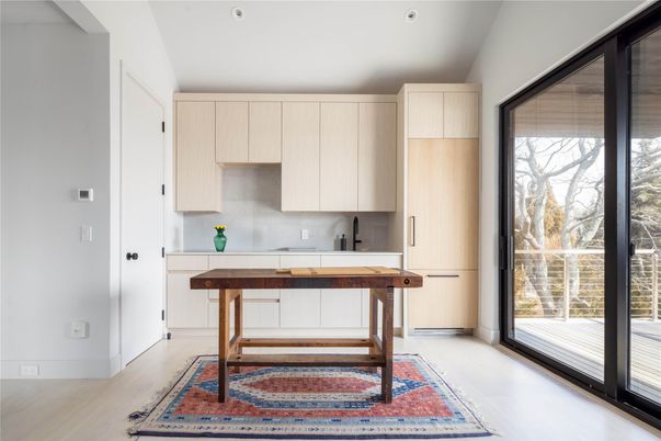 Interior, Kitchen, Recessed Lighting, Wood Texture Flooring