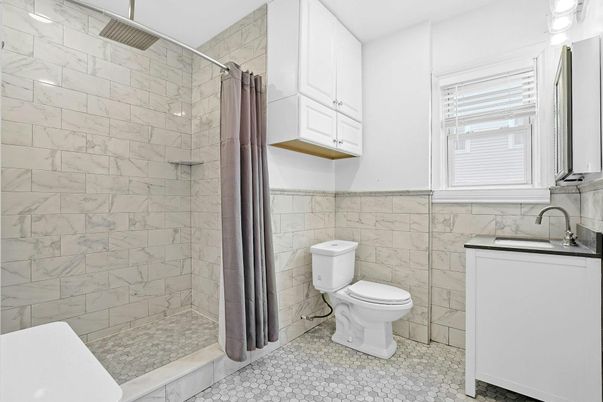 Bathroom, Glass Shower, Interior, Marble Walls