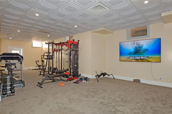 Fitness Equipment, Gym, Interior, Recessed Lighting