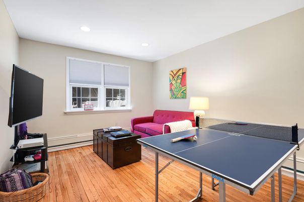 Game Room, Interior, Recessed Lighting, Wood Texture Flooring