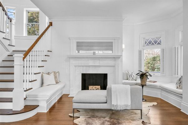 Fireplace, Interior, Wood Texture Flooring