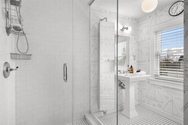 Bathroom, Glass Shower, Interior, Marble Walls