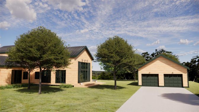 Attached, Backyard, Detached Garage, Exterior, Facade, Farmhouse