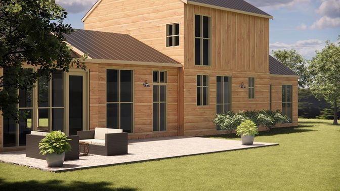 Backyard, Exterior, Facade, Log Home