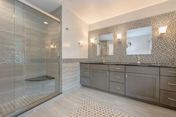 Bathroom, Dual Sink Vanities, Glass Shower, Interior