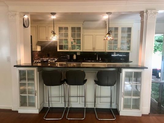 Interior, Kitchen, Pendant Lights, Wood Texture Flooring