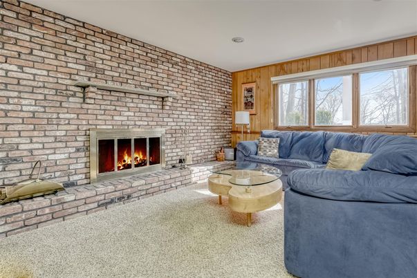 Fireplace, Interior, Living room, Stone Walls
