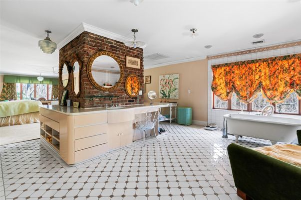 Bathroom, Free Standing Baths, Interior, Stone Walls