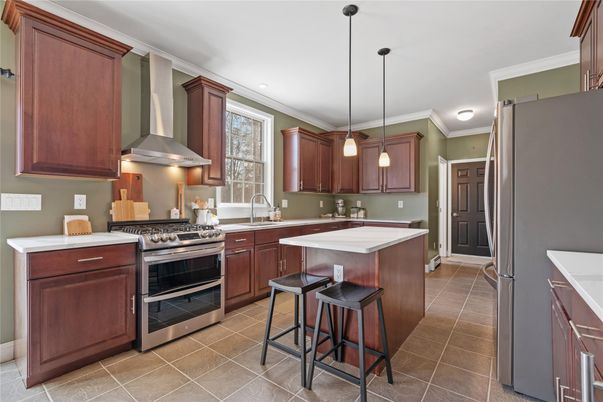 Interior, Kitchen, Pendant Lights, Recessed Lighting, Stainless Steel Appliances