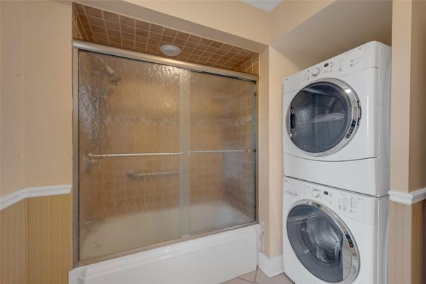 Bathroom, Glass Shower, Interior, Utility Closets, Washer