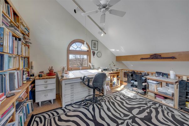 Home Office, Interior, Wooden Beams